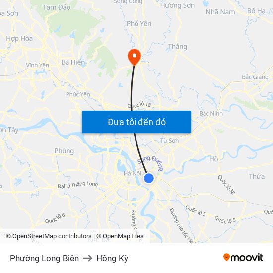 Phường Long Biên to Hồng Kỳ map