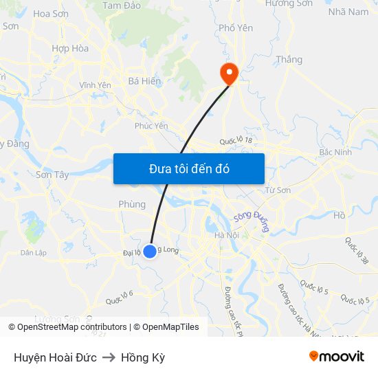 Huyện Hoài Đức to Hồng Kỳ map