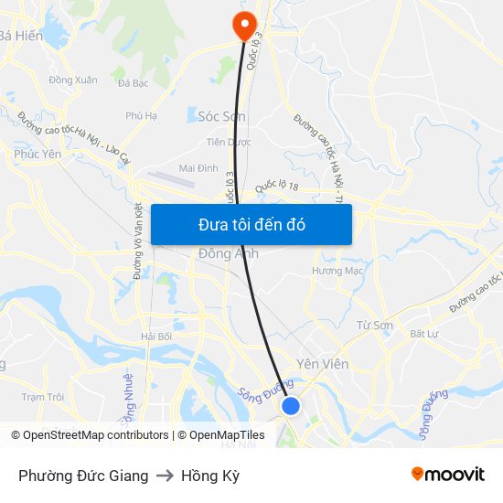Phường Đức Giang to Hồng Kỳ map