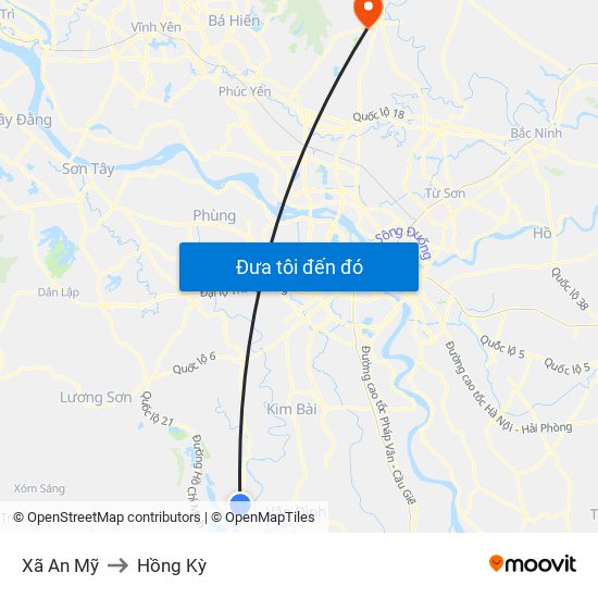 Xã An Mỹ to Hồng Kỳ map