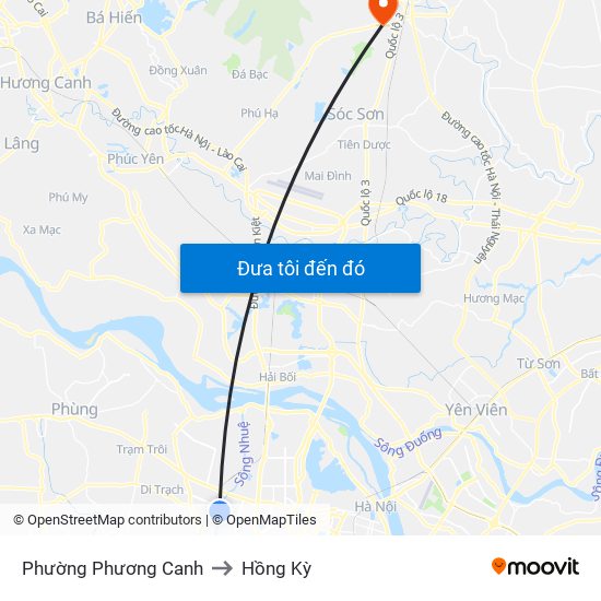 Phường Phương Canh to Hồng Kỳ map