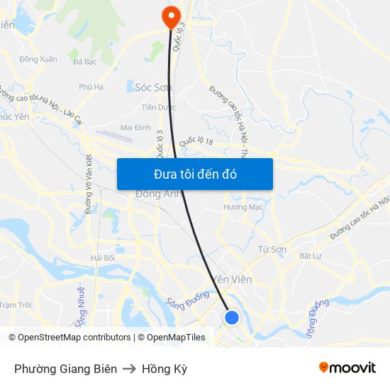 Phường Giang Biên to Hồng Kỳ map