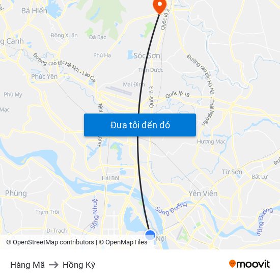 Hàng Mã to Hồng Kỳ map