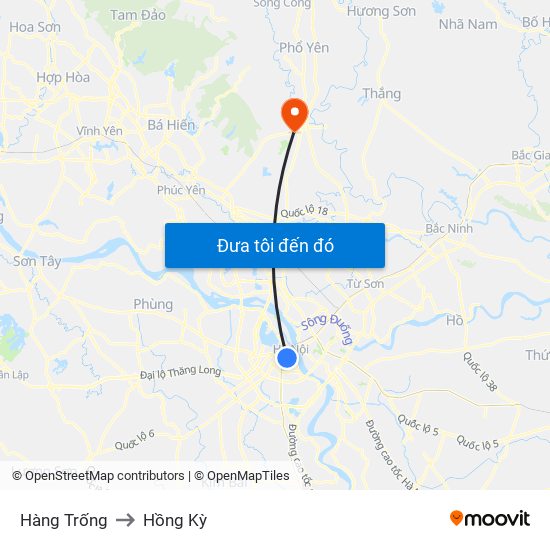 Hàng Trống to Hồng Kỳ map