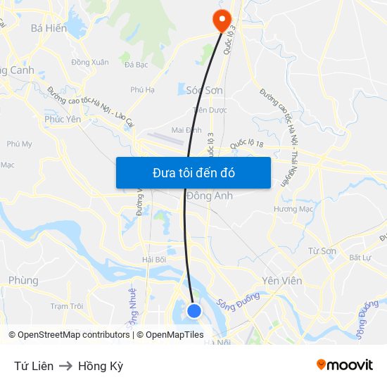 Tứ Liên to Hồng Kỳ map