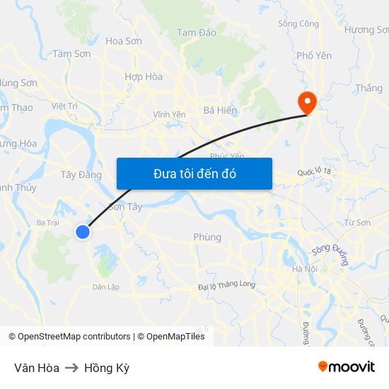 Vân Hòa to Hồng Kỳ map