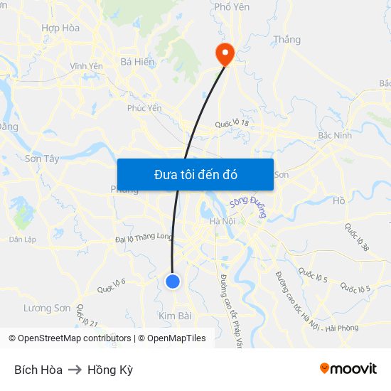 Bích Hòa to Hồng Kỳ map