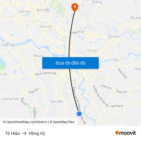 Tô Hiệu to Hồng Kỳ map