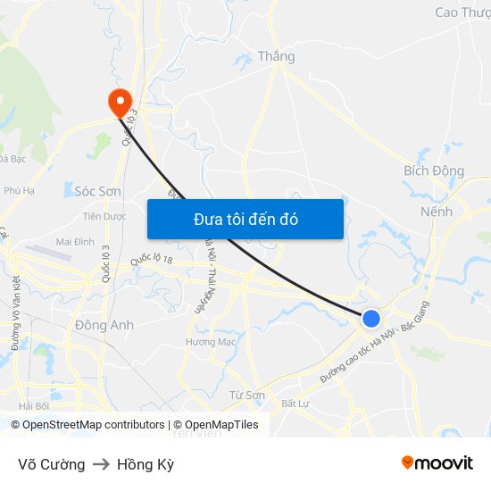 Võ Cường to Hồng Kỳ map