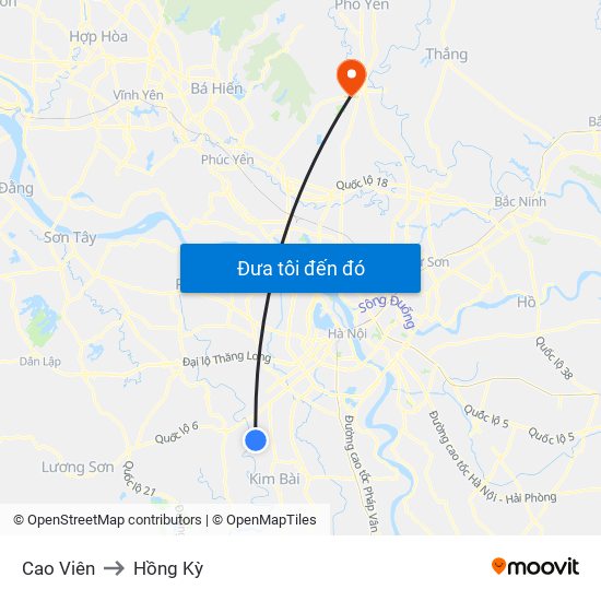 Cao Viên to Hồng Kỳ map