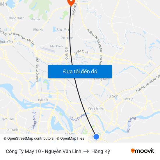 Công Ty May 10 - Nguyễn Văn Linh to Hồng Kỳ map