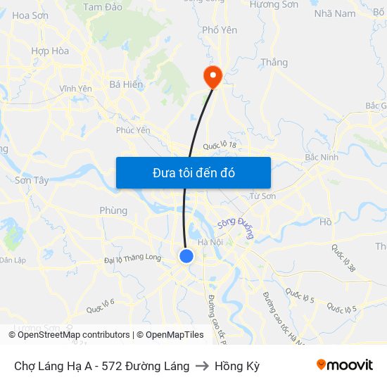 Chợ Láng Hạ A - 572 Đường Láng to Hồng Kỳ map