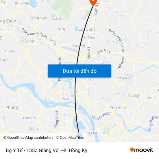 Bộ Y Tế - 138a Giảng Võ to Hồng Kỳ map