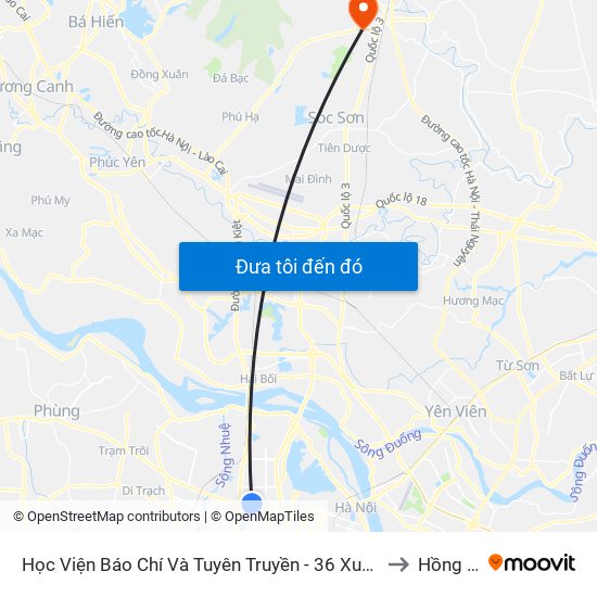 Học Viện Báo Chí Và Tuyên Truyền - 36 Xuân Thủy to Hồng Kỳ map