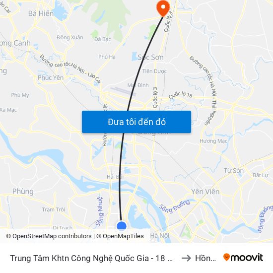 Trung Tâm Khtn Công Nghệ Quốc Gia - 18 Hoàng Quốc Việt to Hồng Kỳ map