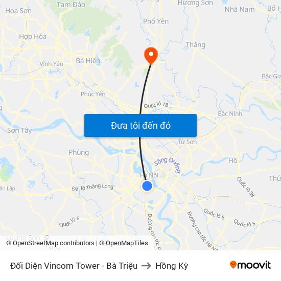 Đối Diện Vincom Tower - Bà Triệu to Hồng Kỳ map