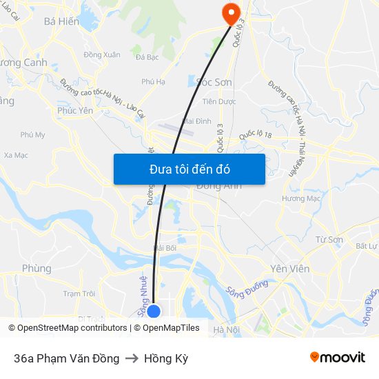 36a Phạm Văn Đồng to Hồng Kỳ map