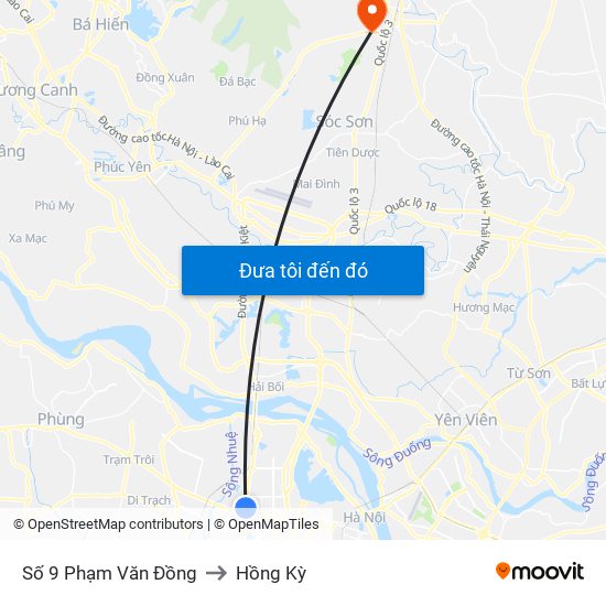 Số 9 Phạm Văn Đồng to Hồng Kỳ map