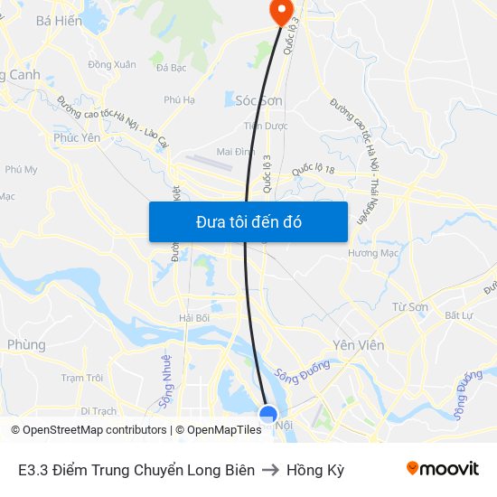E3.3 Điểm Trung Chuyển Long Biên to Hồng Kỳ map