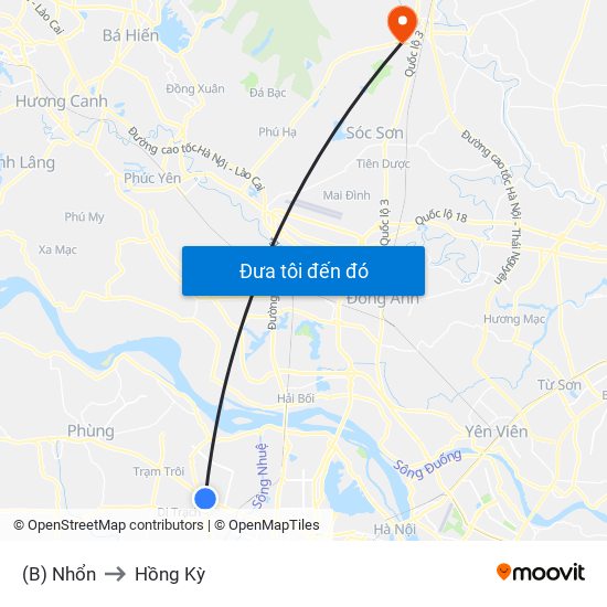 (B) Nhổn to Hồng Kỳ map