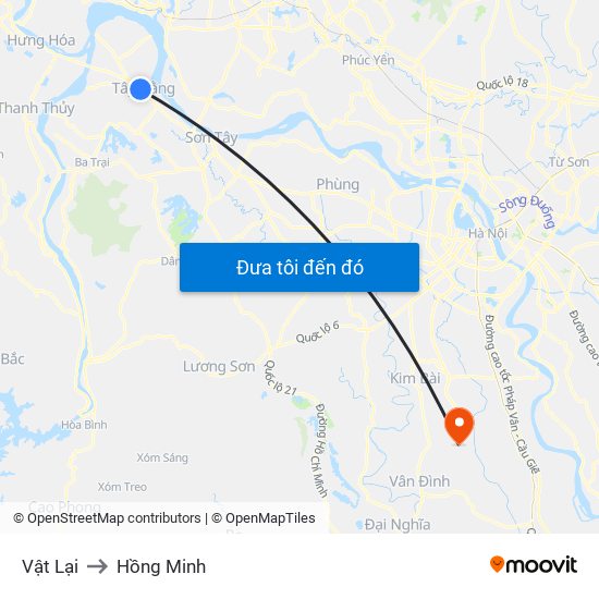 Vật Lại to Hồng Minh map