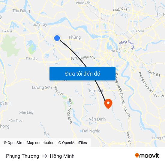 Phụng Thượng to Hồng Minh map