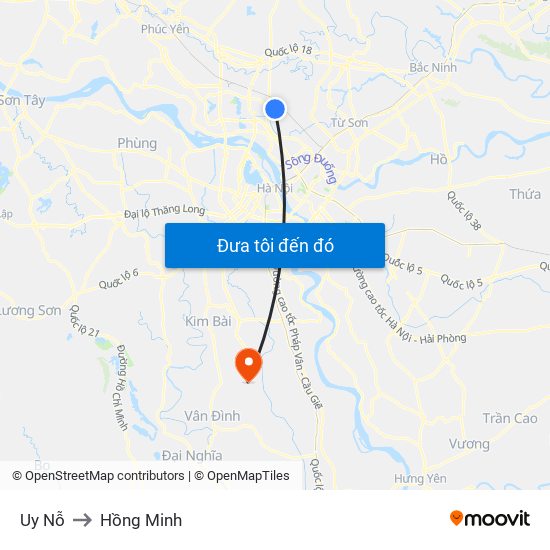 Uy Nỗ to Hồng Minh map
