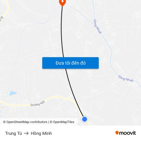 Trung Tú to Hồng Minh map