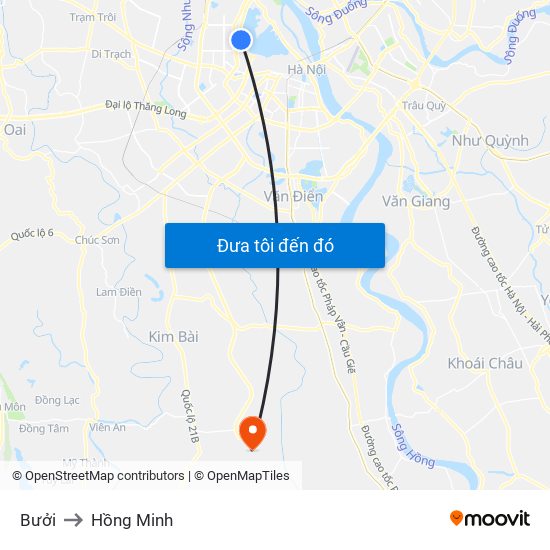 Bưởi to Hồng Minh map