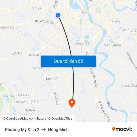 Phường Mỹ Đình 2 to Hồng Minh map