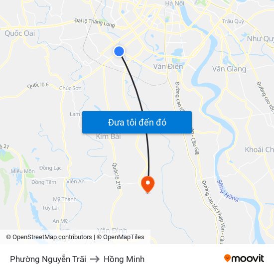 Phường Nguyễn Trãi to Hồng Minh map