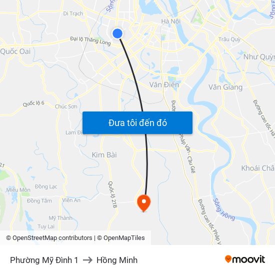 Phường Mỹ Đình 1 to Hồng Minh map