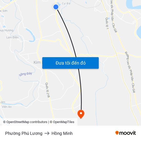 Phường Phú Lương to Hồng Minh map