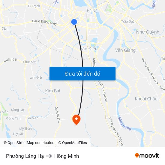 Phường Láng Hạ to Hồng Minh map