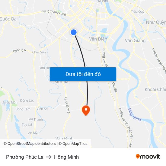 Phường Phúc La to Hồng Minh map