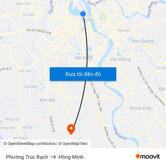Phường Trúc Bạch to Hồng Minh map