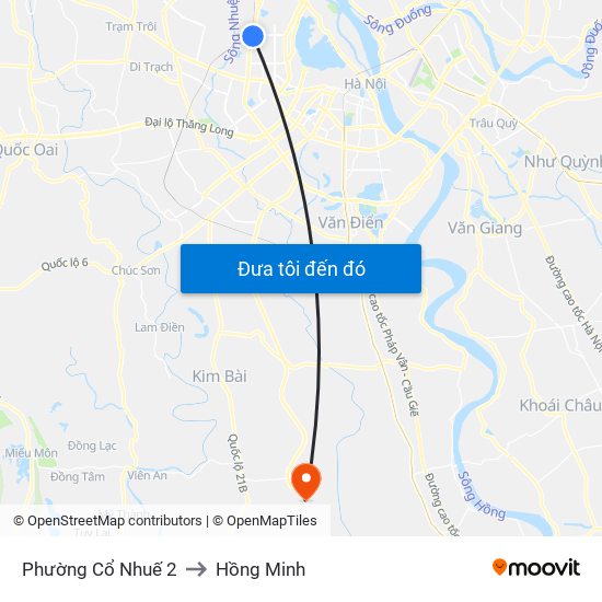 Phường Cổ Nhuế 2 to Hồng Minh map