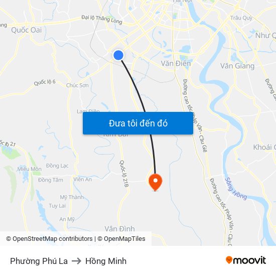 Phường Phú La to Hồng Minh map