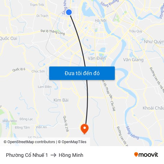 Phường Cổ Nhuế 1 to Hồng Minh map