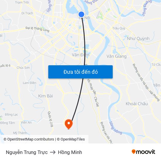 Nguyễn Trung Trực to Hồng Minh map