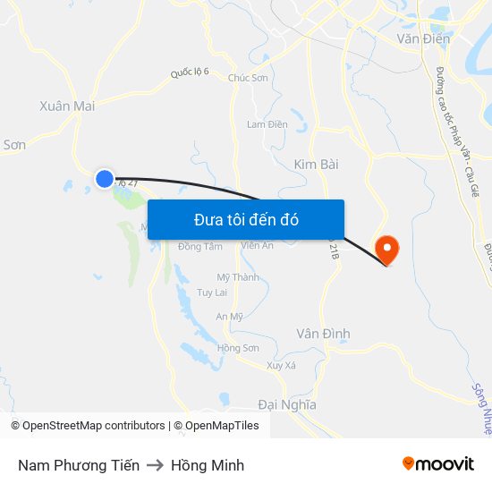 Nam Phương Tiến to Hồng Minh map