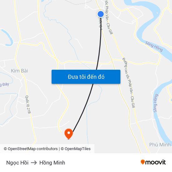 Ngọc Hồi to Hồng Minh map