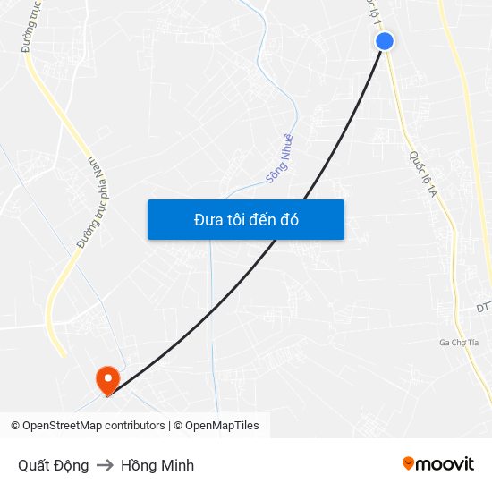 Quất Động to Hồng Minh map