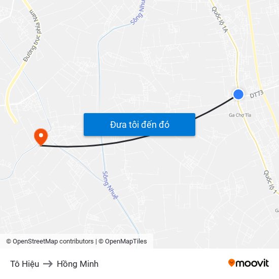 Tô Hiệu to Hồng Minh map