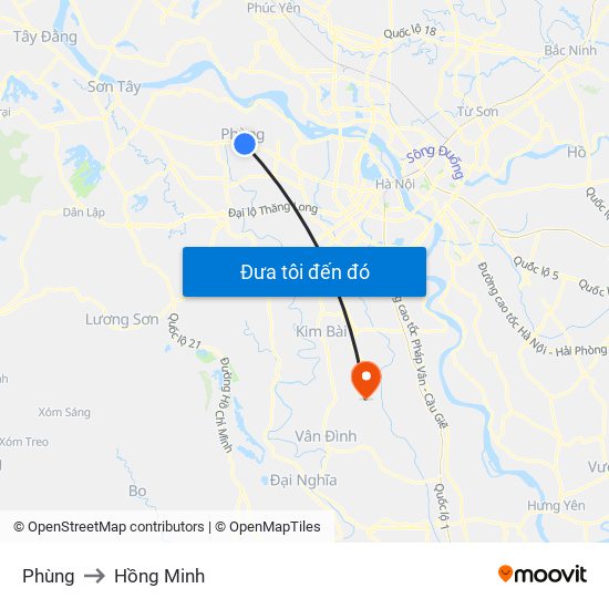 Phùng to Hồng Minh map