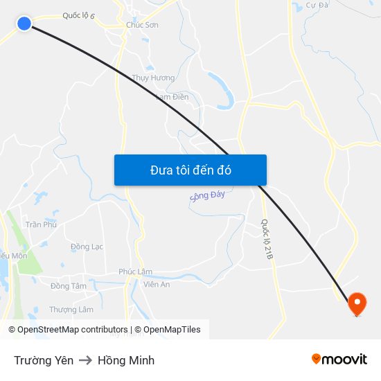 Trường Yên to Hồng Minh map