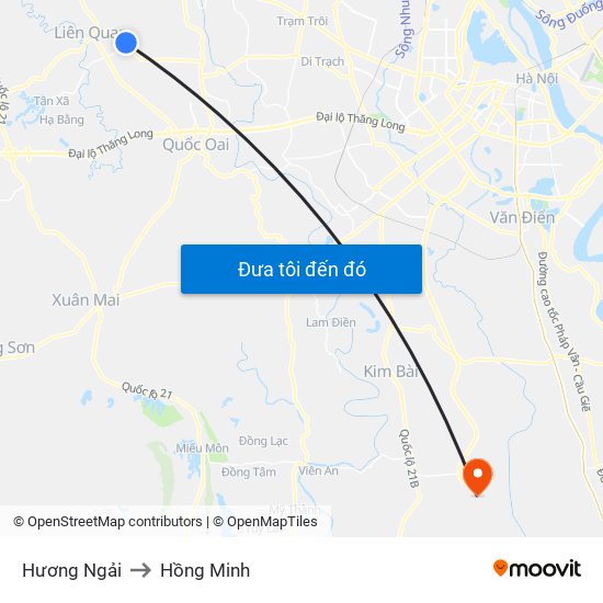 Hương Ngải to Hồng Minh map
