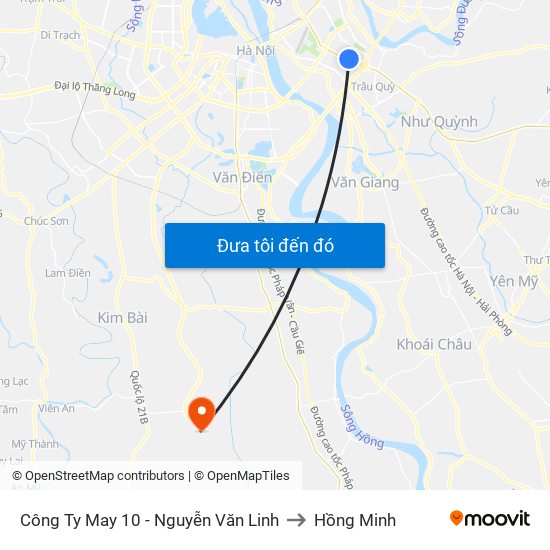 Công Ty May 10 - Nguyễn Văn Linh to Hồng Minh map