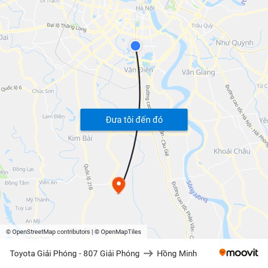 Toyota Giải Phóng - 807 Giải Phóng to Hồng Minh map
