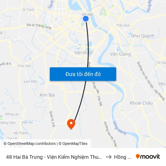 48 Hai Bà Trưng - Viện Kiểm Nghiệm Thuốc Trung Ương to Hồng Minh map